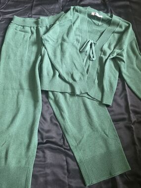 Free People Beach NWOT Green Knit Two-Piece Set